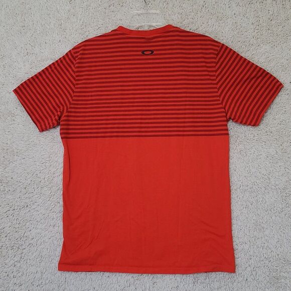 Vintage Oakley Shirt Men's XL Red Striped Logo Portugal 90s Short Sleeve Y2K VTG - Picture 3 of 8